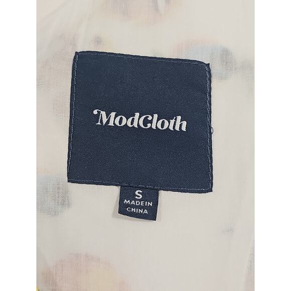 Modcloth Fish Print Knee Length Sundress Size S Artsy Nautical Beach Vacation - Picture 3 of 8